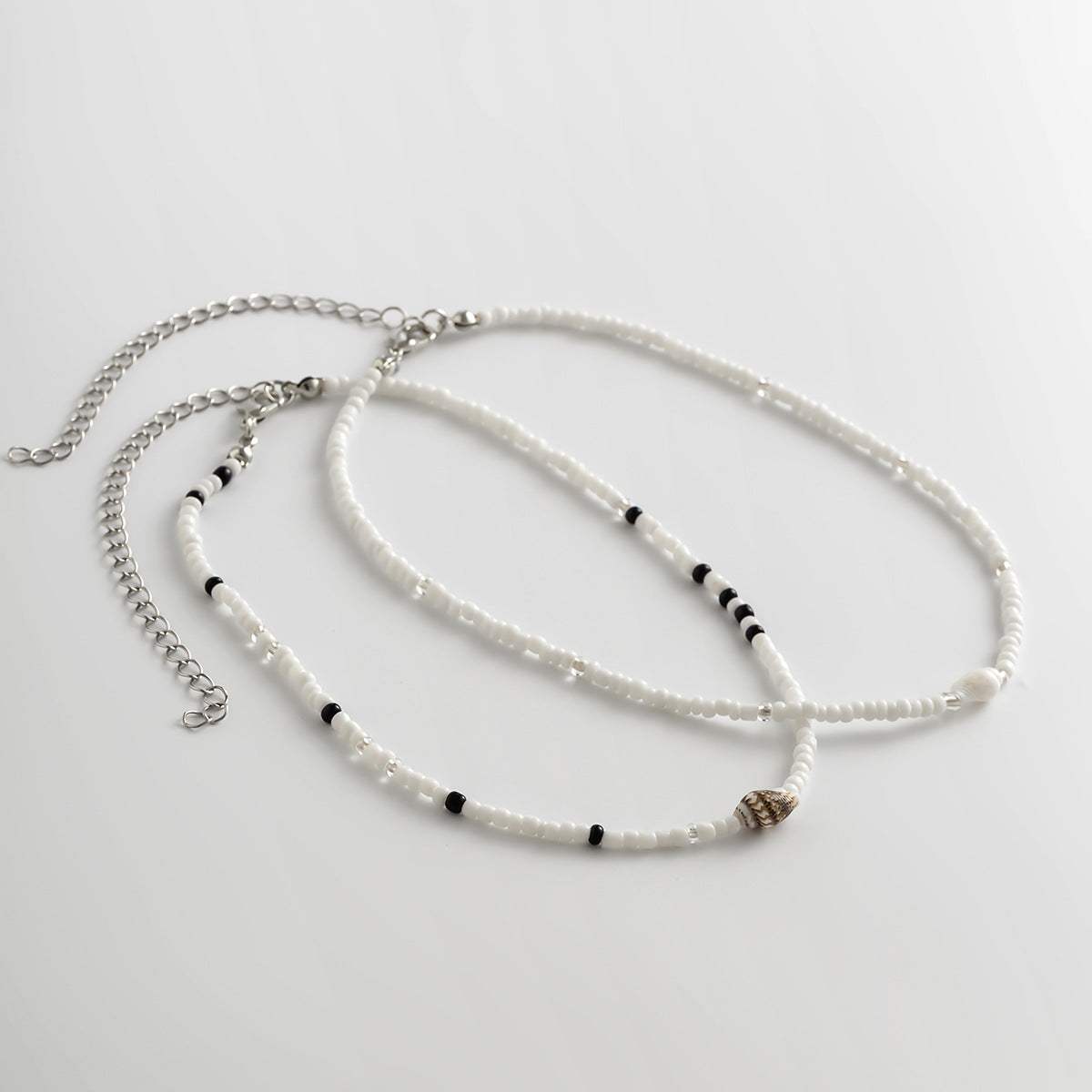 Planderful Vienna Verve Geometric Collarbone Necklace Personal Color Mixing Beaded Conch Set For Women