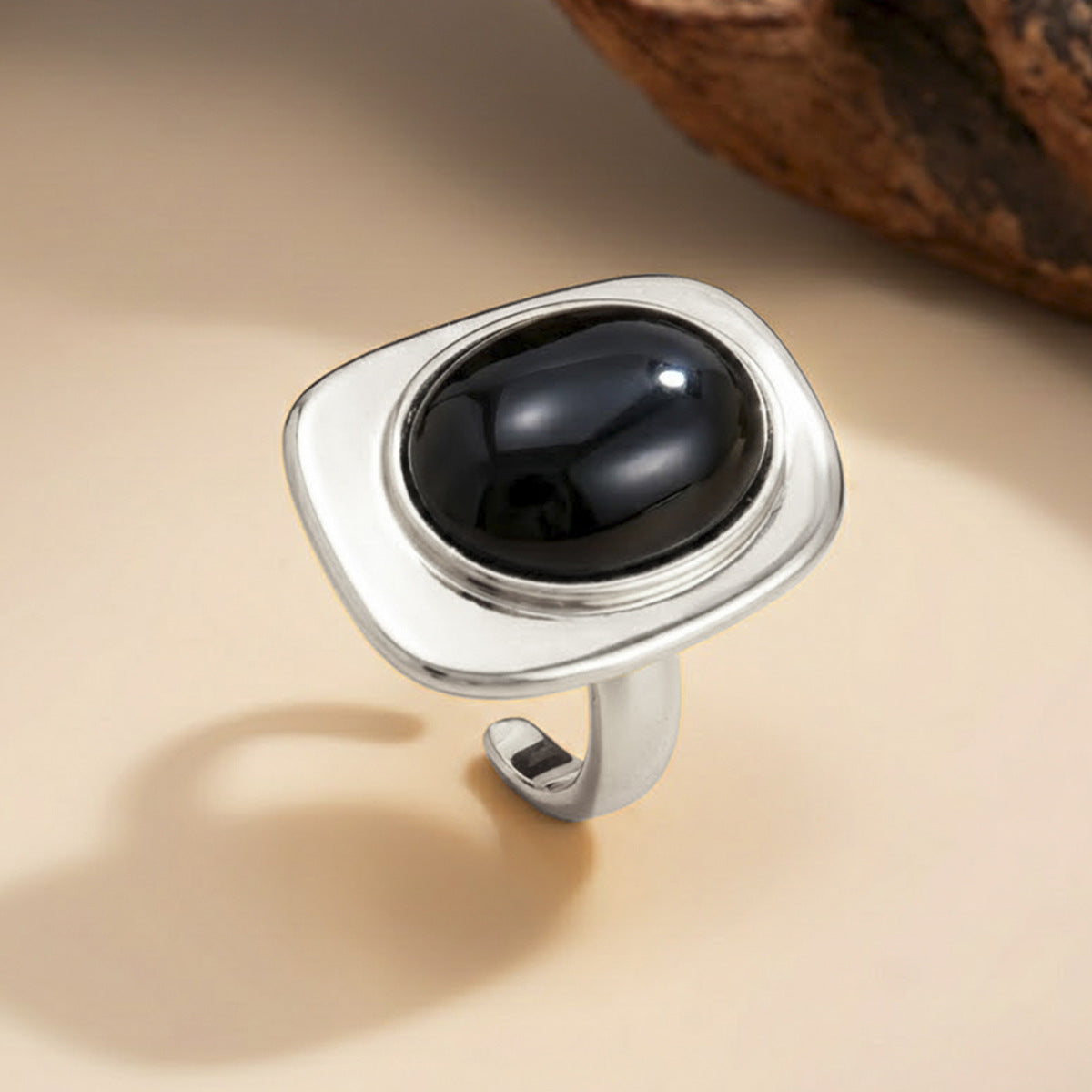 Geometric Resin Ring Open Irregular Square Design Vienna Verve By Planderful Collection For Fashion Forward Women