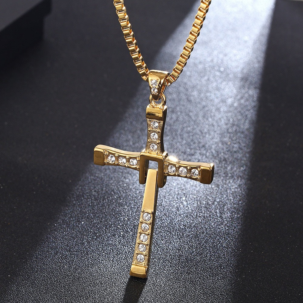 Cross Speed Stainless Steel Men's Pendant Necklace