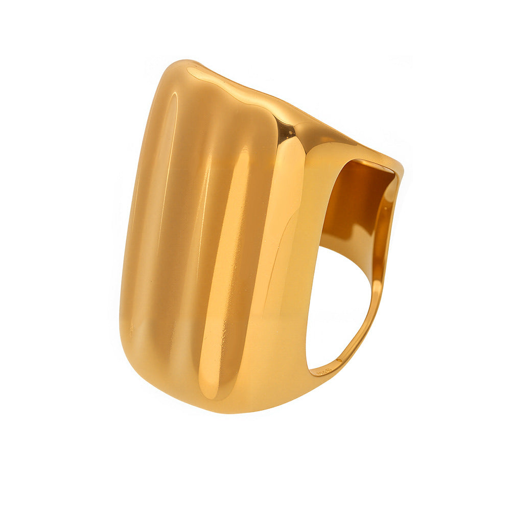 Planderful Geometric Wide Ring 18K Gold Plated Index Finger