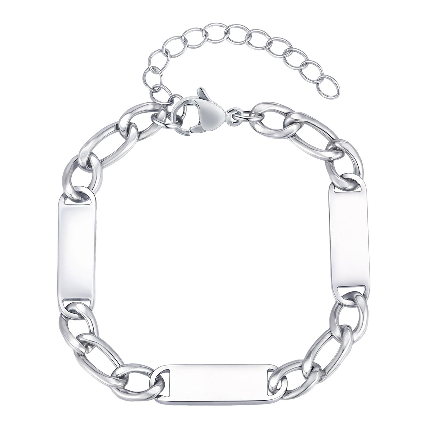 Planderful Mens Stainless Steel Personalized Bracelet