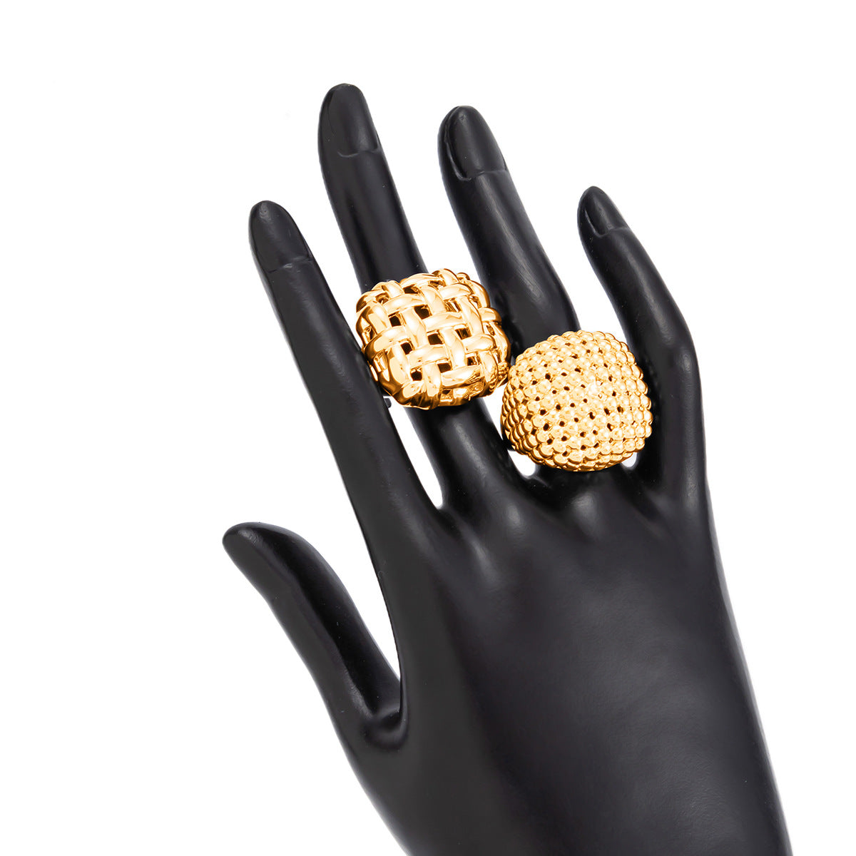 Planderful Statement Ring For Bold Fashion Lovers European Inspired Woven Mesh Alloy Design Vienna Verve