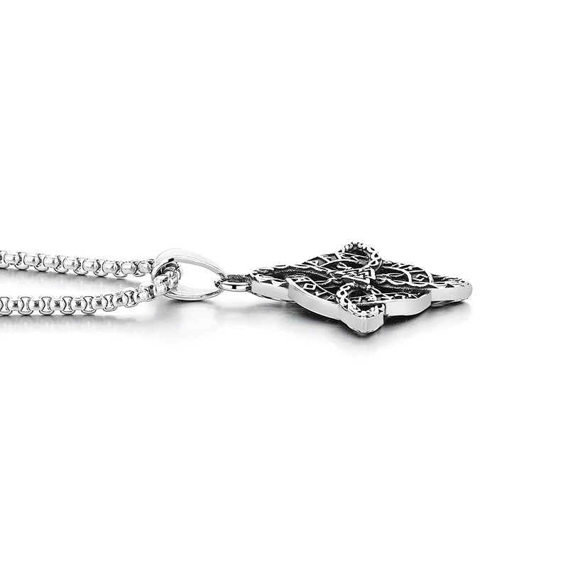 Steel Necklace - Vintage Nordic Celtic Eternal Cycle Viking Inspired Jewelry For Men
