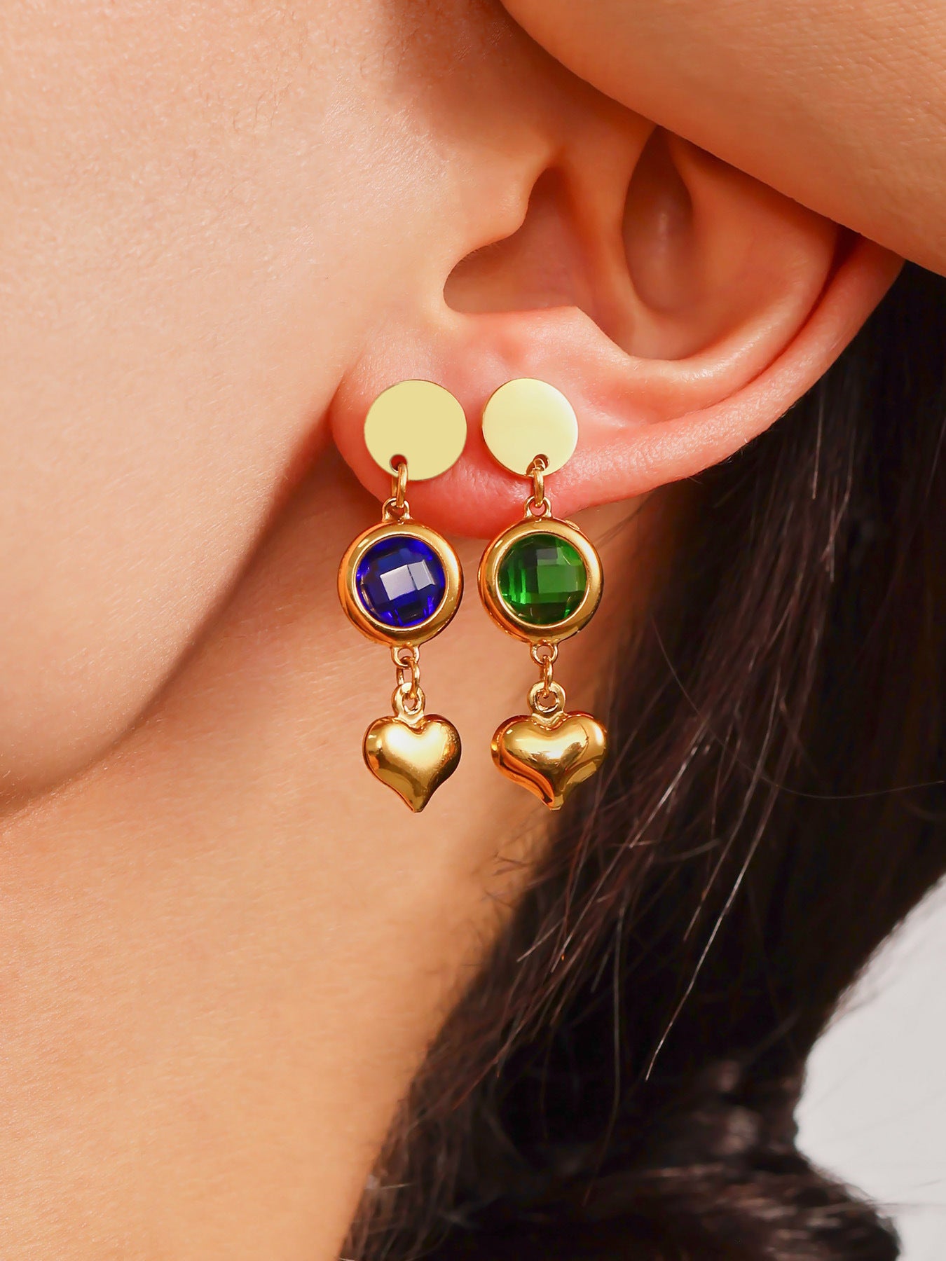 Planderful Czech Glass Love Fringe Earrings 18K Gold Women