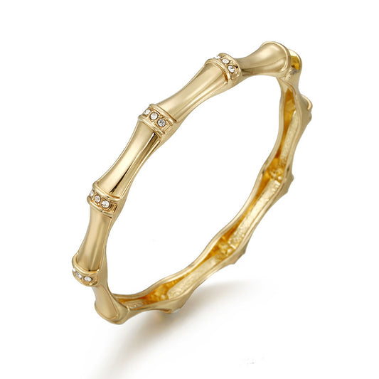 Bamboo Link Electroplated Bracelet with Luxe Appeal in Gold Plating