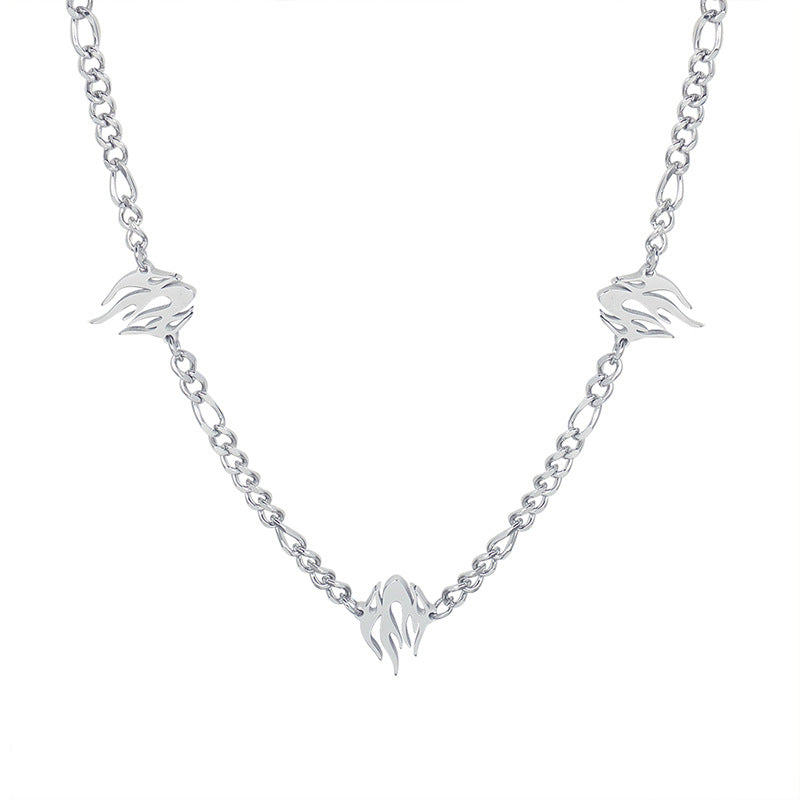 Flame Element Titanium Steel Necklace - Unisex Cold Wind Jewelry