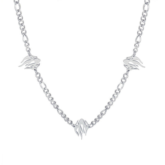 Flame Element Titanium Steel Necklace - Unisex Cold Wind Jewelry