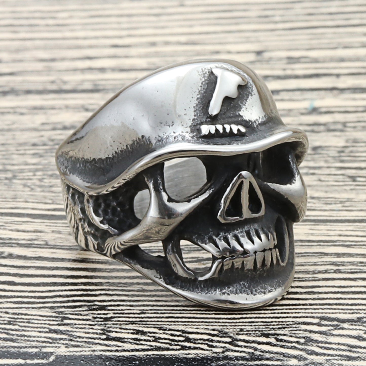 Punk-Inspired Titanium Steel Skull Ring for Men - Retro Trendy Design in Sizes 8-12