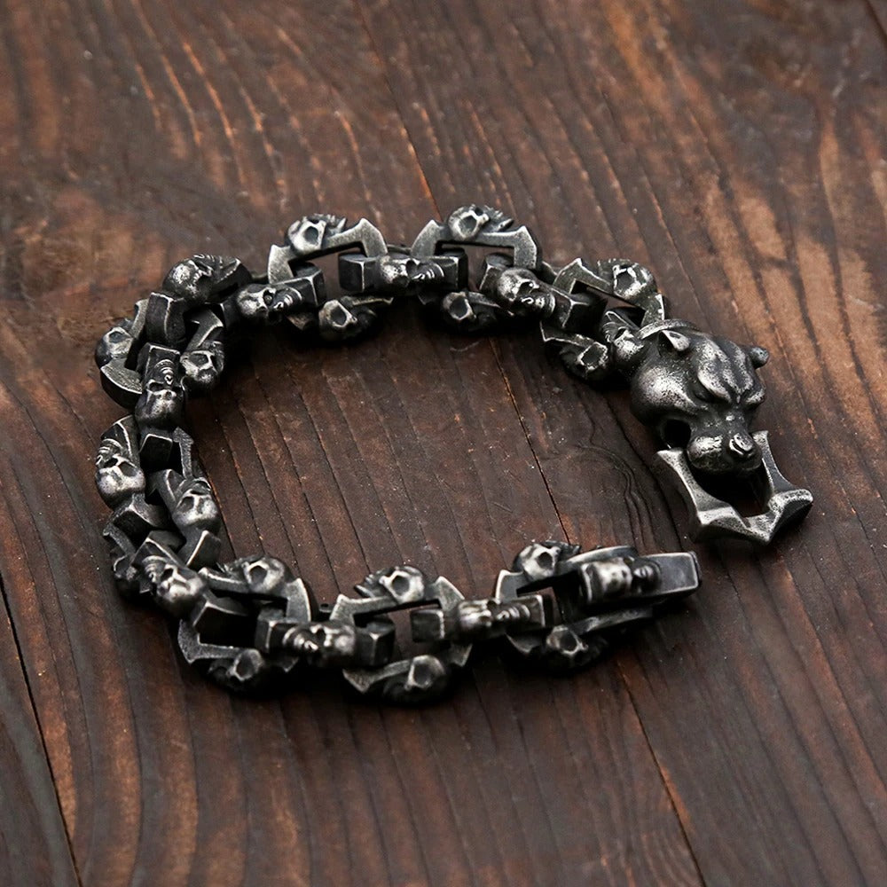 Vintage Skull Stainless Steel Men's Bracelet