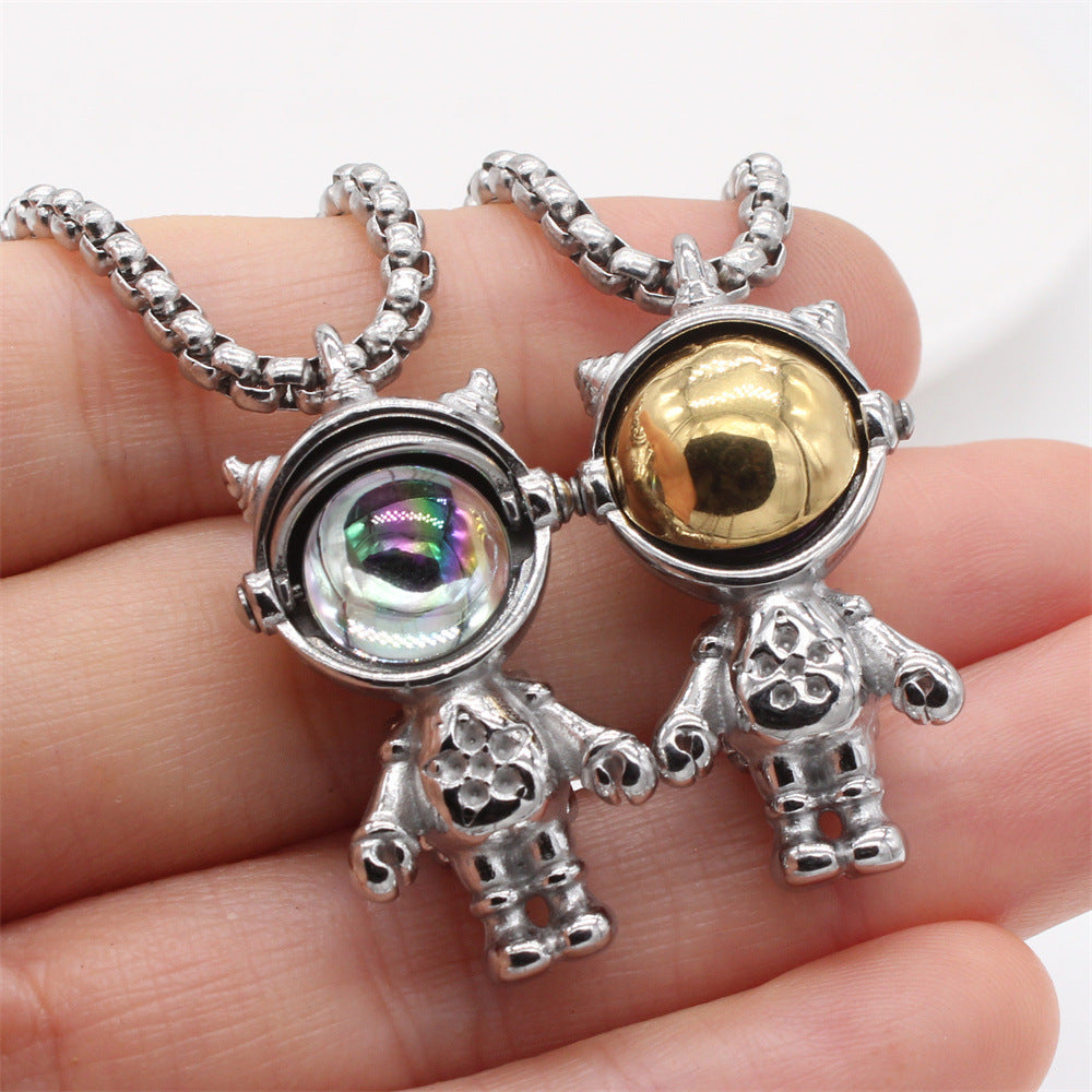 Planderful Everyday Genie – European and American Personalized Hip-Hop Titanium Steel Pendant Necklace for Men