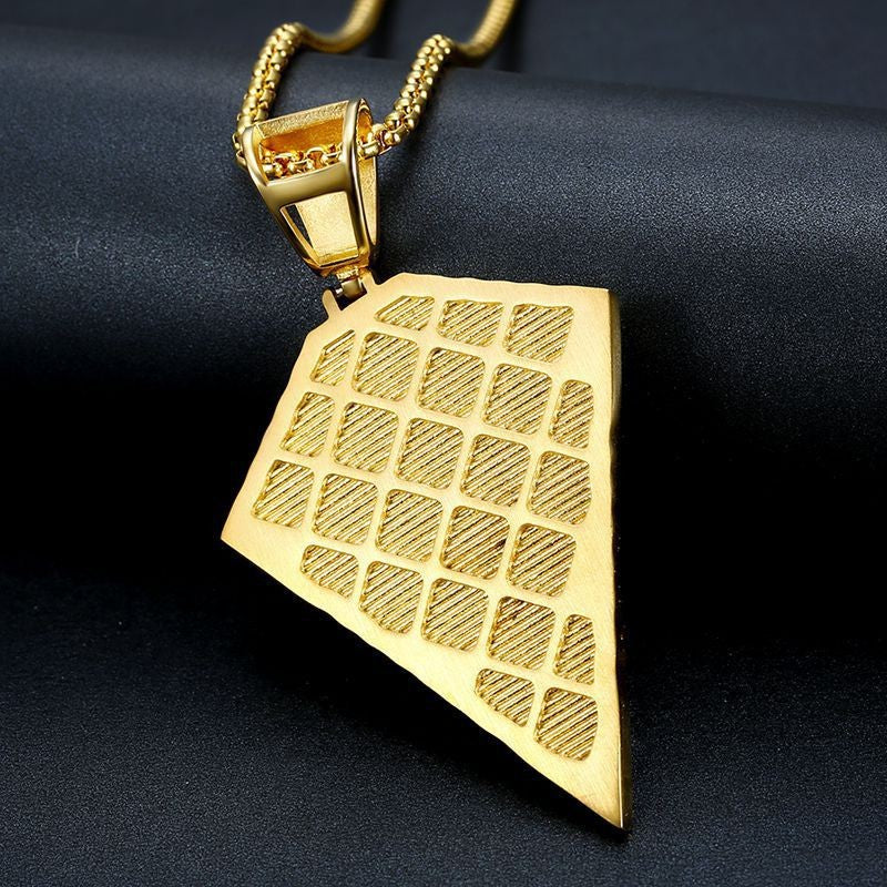 Planderful Hip Hop Jesus Pendant Necklace Stainless Steel Gold Plated Zircon Bold Statement Jewelry For Hip Hop Fans