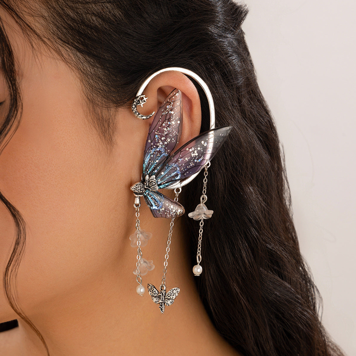 Planderful Elf Ear Earrings Butterfly Outline Wing Statement Jewelry For Women Travelers Vienna Verve