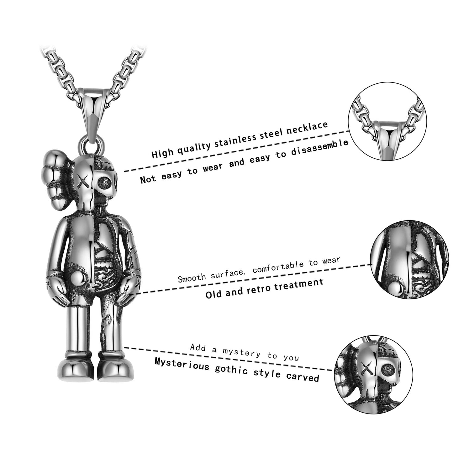 Stainless Steel Necklace – Statement Hip Hop Style Jewelry