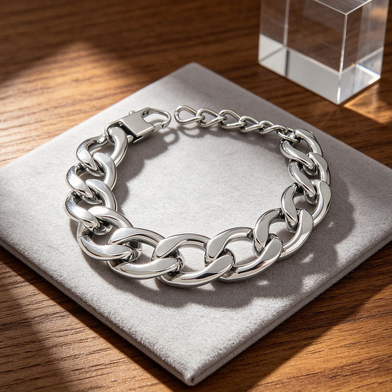 Minimalist Figaro Chain Stainless Steel Bracelet – Unisex Nk Chain Adjustable Handmade