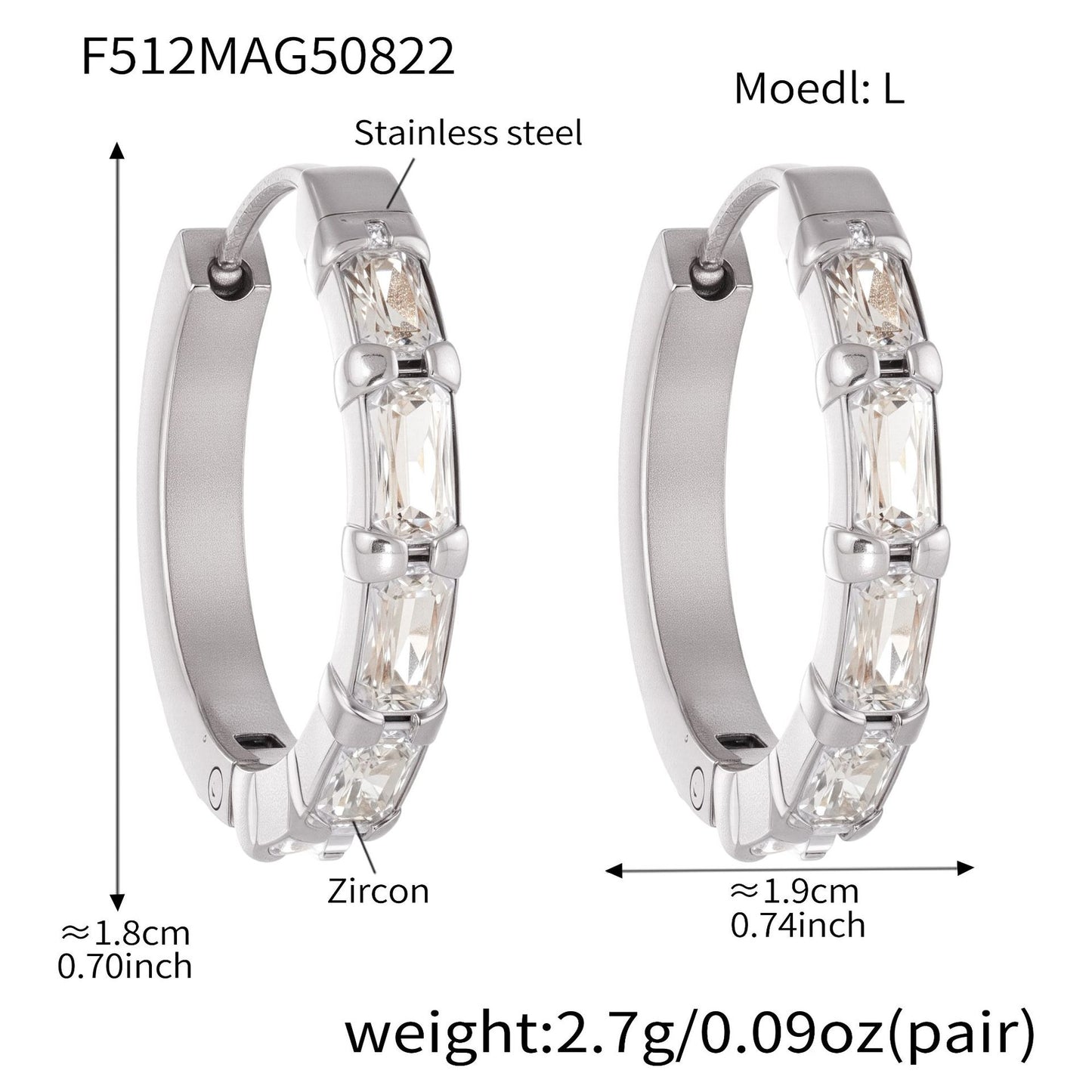 Planderful Exquisite Zircon Earrings Gold Plated Cross Women