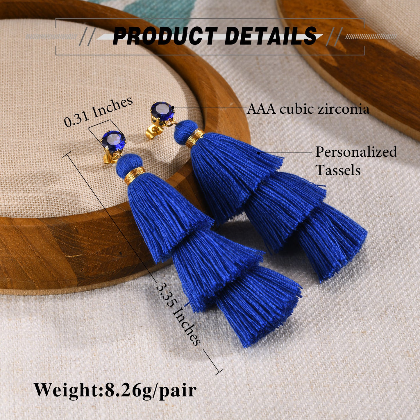 Various Stainless Steel Pomegranate Zircon Three-Color Earrings Women