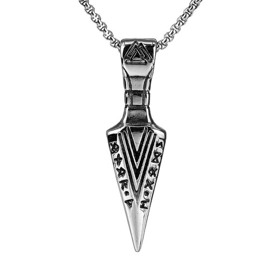 Nordic Viking Runavin Men's Stainless Steel Arrow Necklace