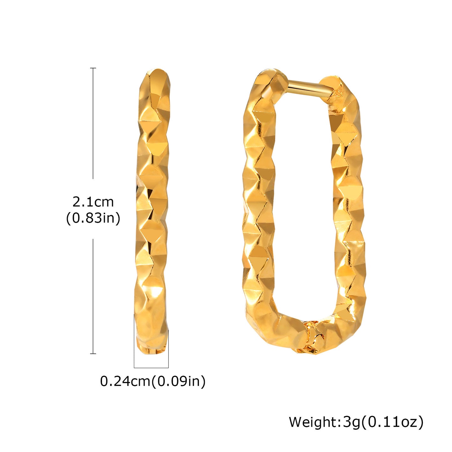 Jewelry Stainless Steel Geometric Rhombus Earrings Gold Ladies