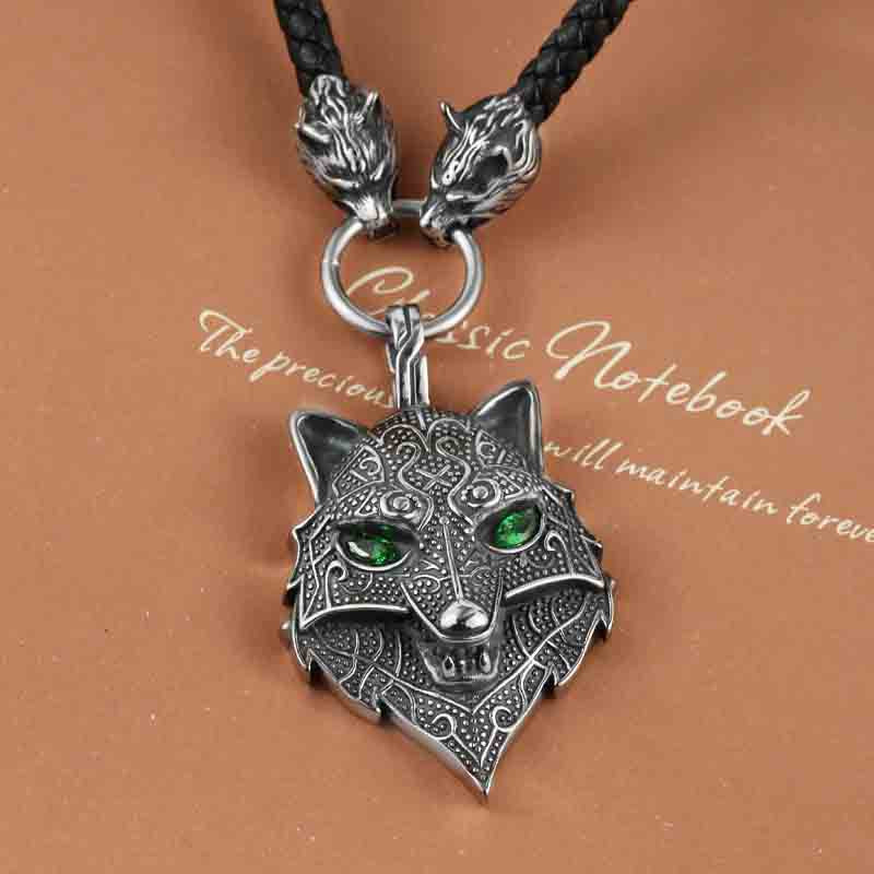 Personalized Viking Wolf Pendant in Titanium Steel for Men - European and American Punk Style Jewelry Wholesale