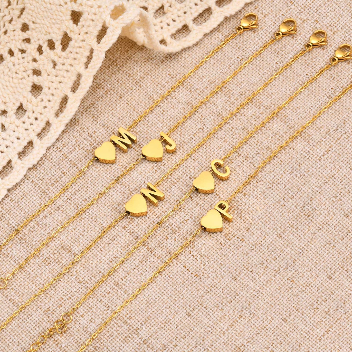 Planderful Jewelry Steel Name Bracelet 26 Letters Personalizable Gift For Women Elegant Statement