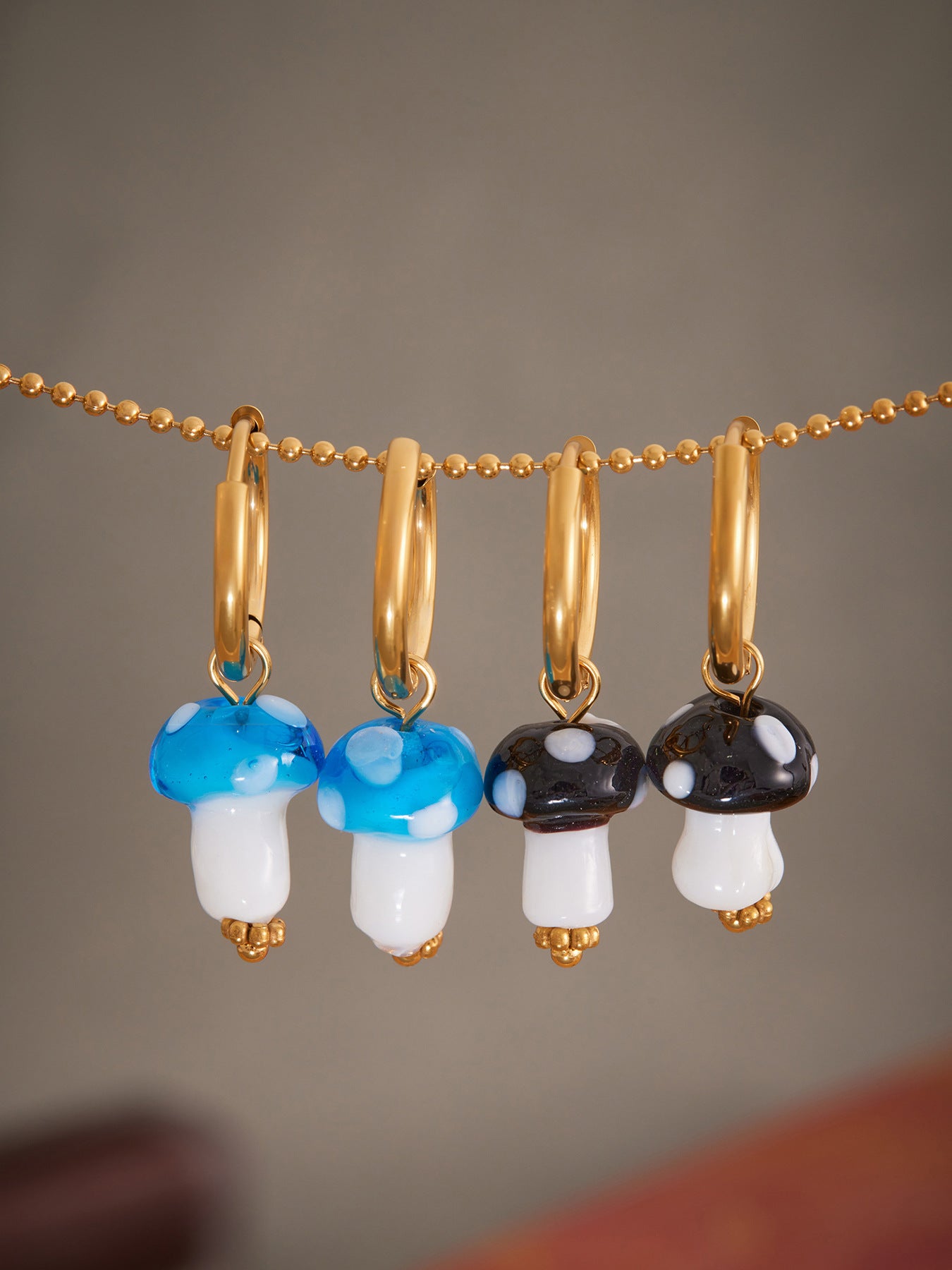 Planderful Polka Dot Mushroom Resin Earrings Women Plated
