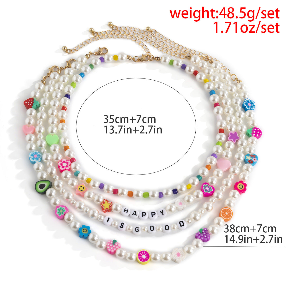 Planderful Vienna Verve Multi Layer Imitation Pearl Necklace For Women Elegant Holiday Style