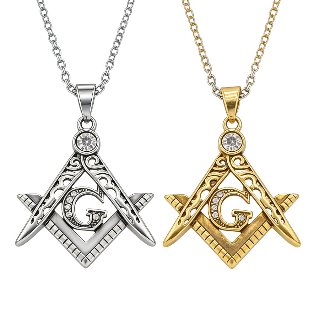 Hip Hop Jewelry Pendant Titanium Steel With Inlaid Zircon And Protection Symbol For Unisex Fans Planderful