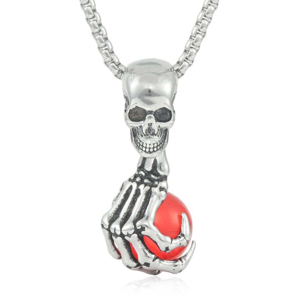 European And American Stainless Steel Skull Pendant Necklace