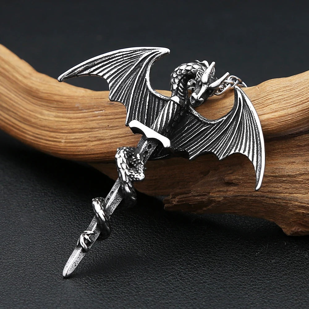 Vintage Dagger Stainless Steel Men's Pendant Necklace