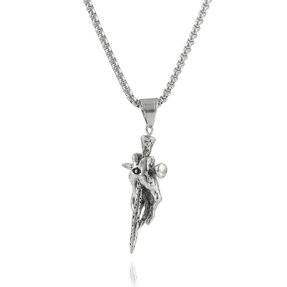 Trendy Titanium Steel Cross Pendant Necklace for Men and Women, Personalized Punk Style