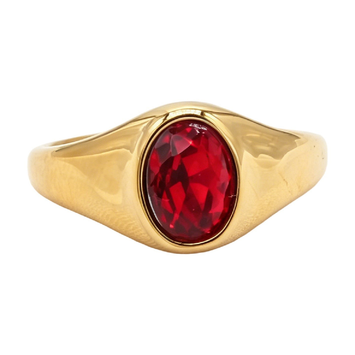Multi-Color Gemstone Titanium Steel Ring