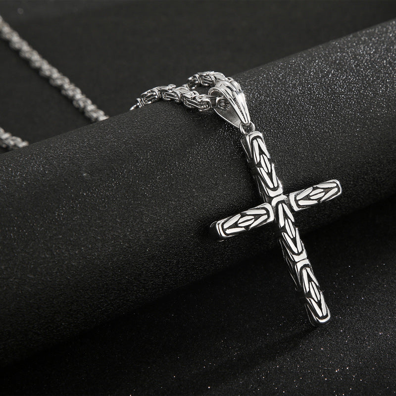 Cross, Titanium Steel Men's Imperial Chain Necklace In Dongdaemun, South Korea