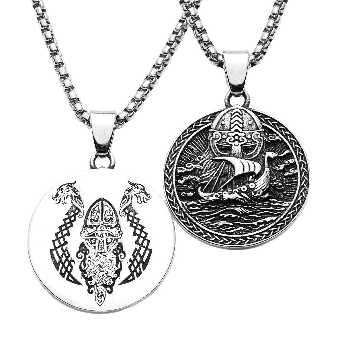 Viking Corsair Titanium Steel Necklace European and American Men's Fashion Domineering Stainless Steel Pendant Pendant