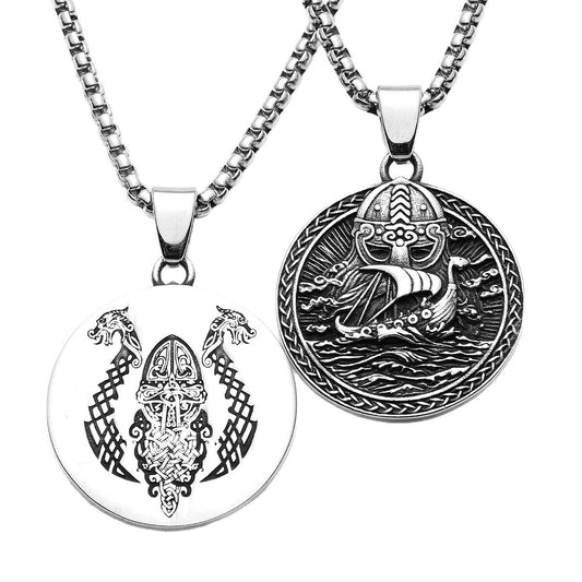Viking Corsair Titanium Steel Necklace European and American Men's Fashion Domineering Stainless Steel Pendant Pendant