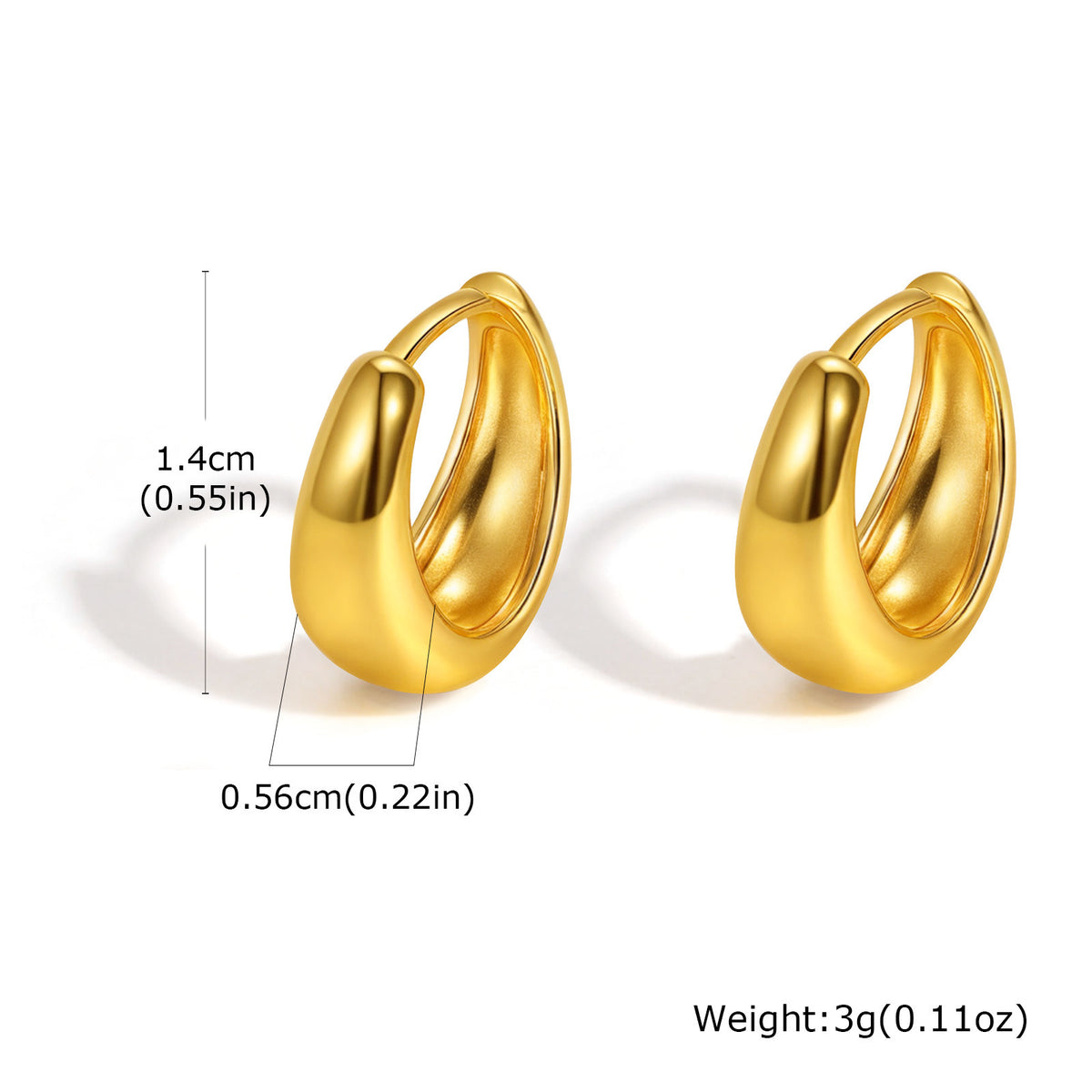 Modern Gold-Tone Stainless Steel Earrings