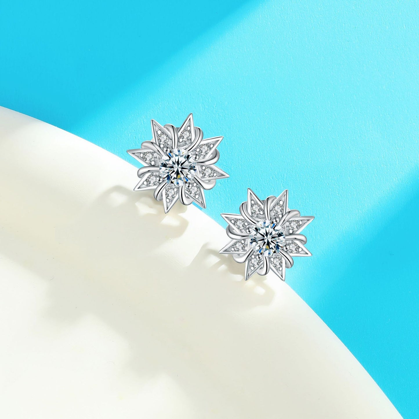 Fashion 925 Sterling Silver Sunflower Stud Earrings Wholesale
