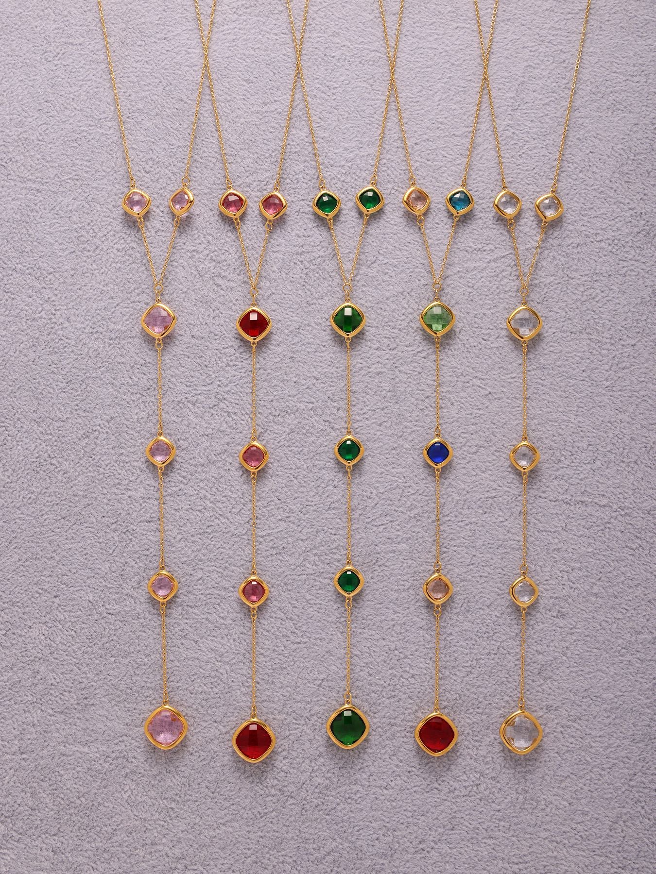 Planderful Clavicle Necklace Glass Tassel Long for Women