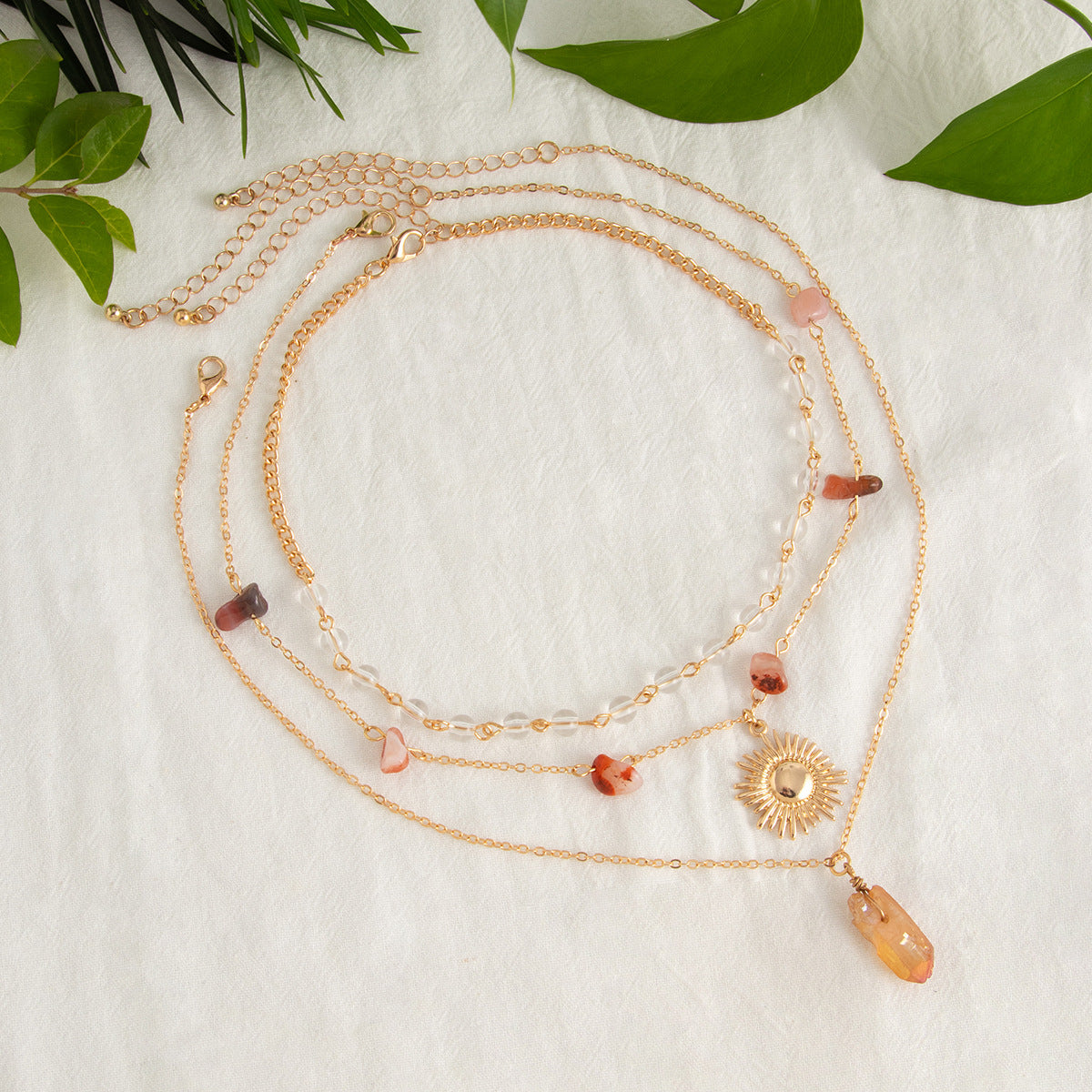 Planderful Vienna Verve Necklace – Multi-Layer Sun Pendant Design