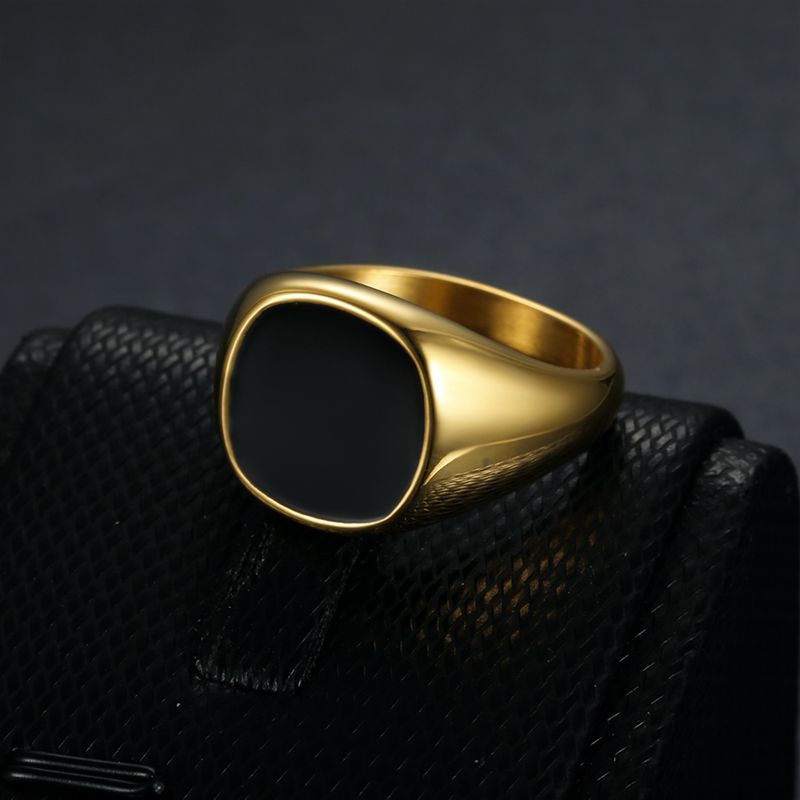 Stainless Steel Gold Plated Epoxy Glossy Ring Unisex By Planderful Everyday Genie For Men And Women