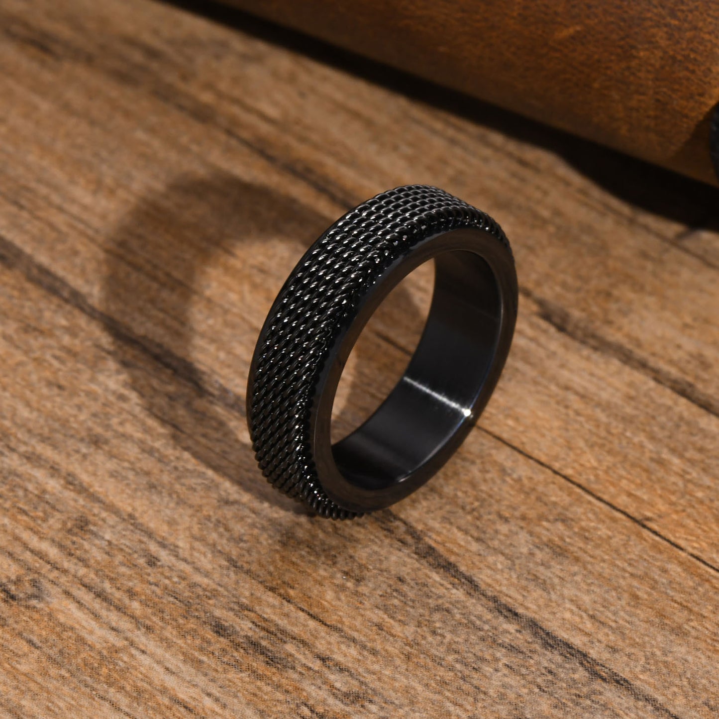Men's Titanium Steel Ring Stainless Steel Mesh Rotary Ring
