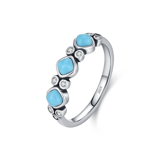 925 Sterling Silver Petite Turquoise Ring