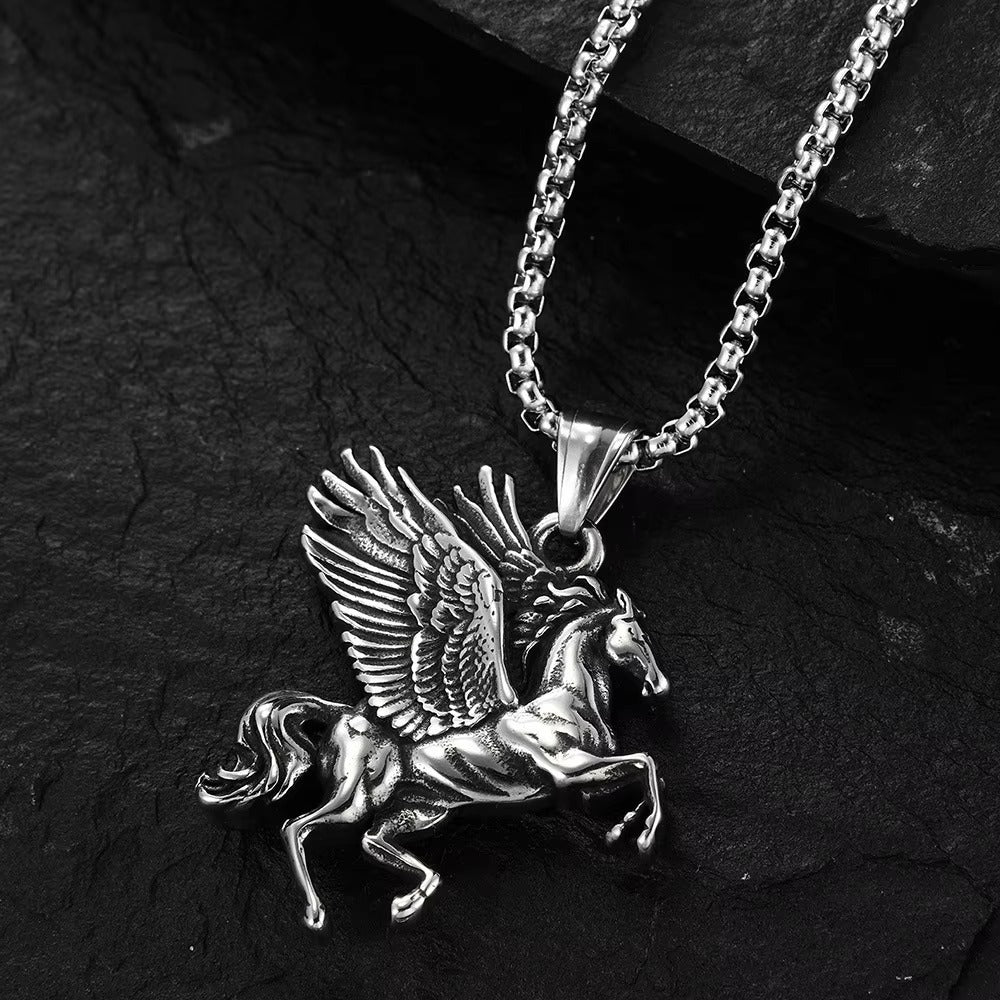 Punk Pegasus Stainless Steel Men's Pendant Necklace