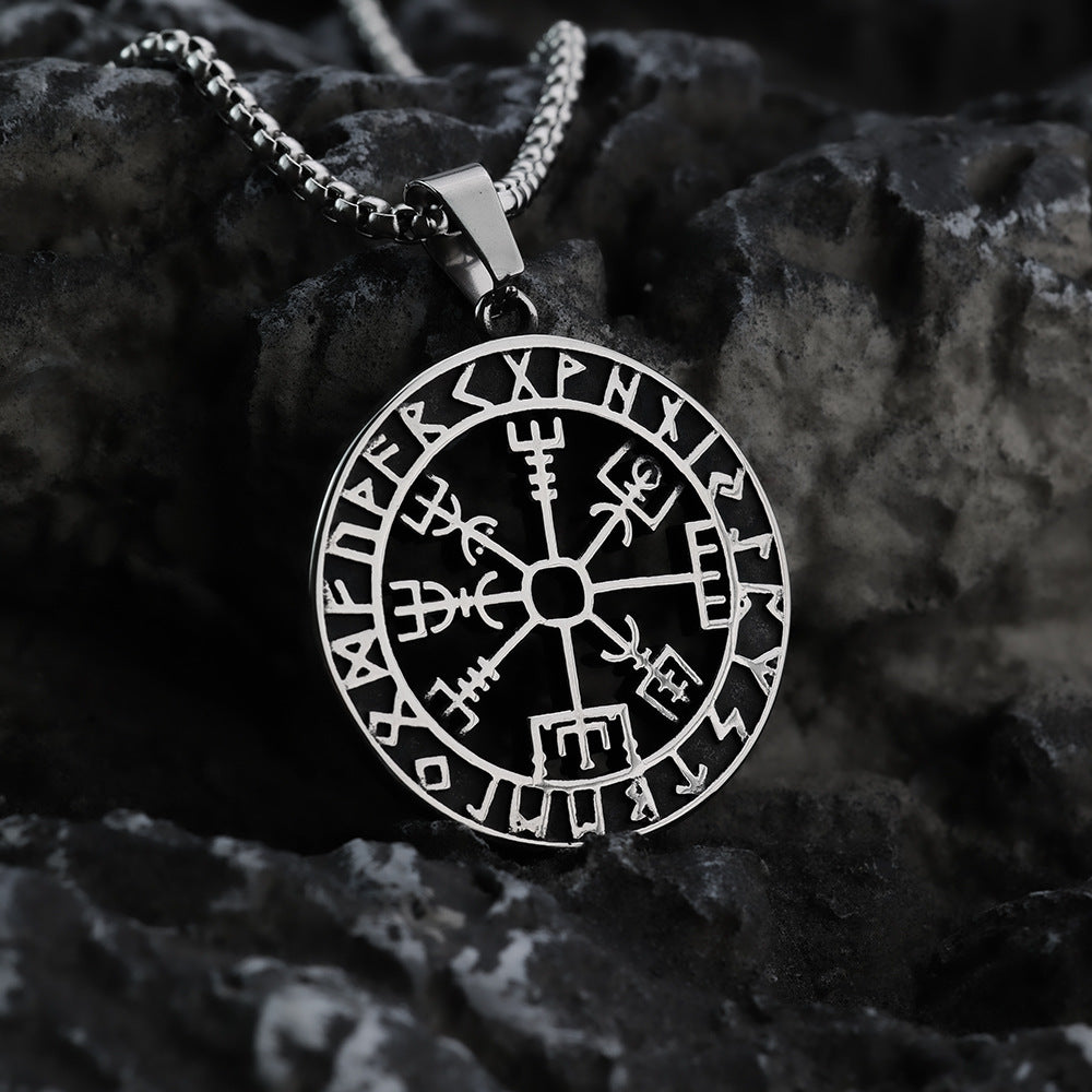 Nordic Retro Stainless Steel Men's Pendant Viking Rune Necklace
