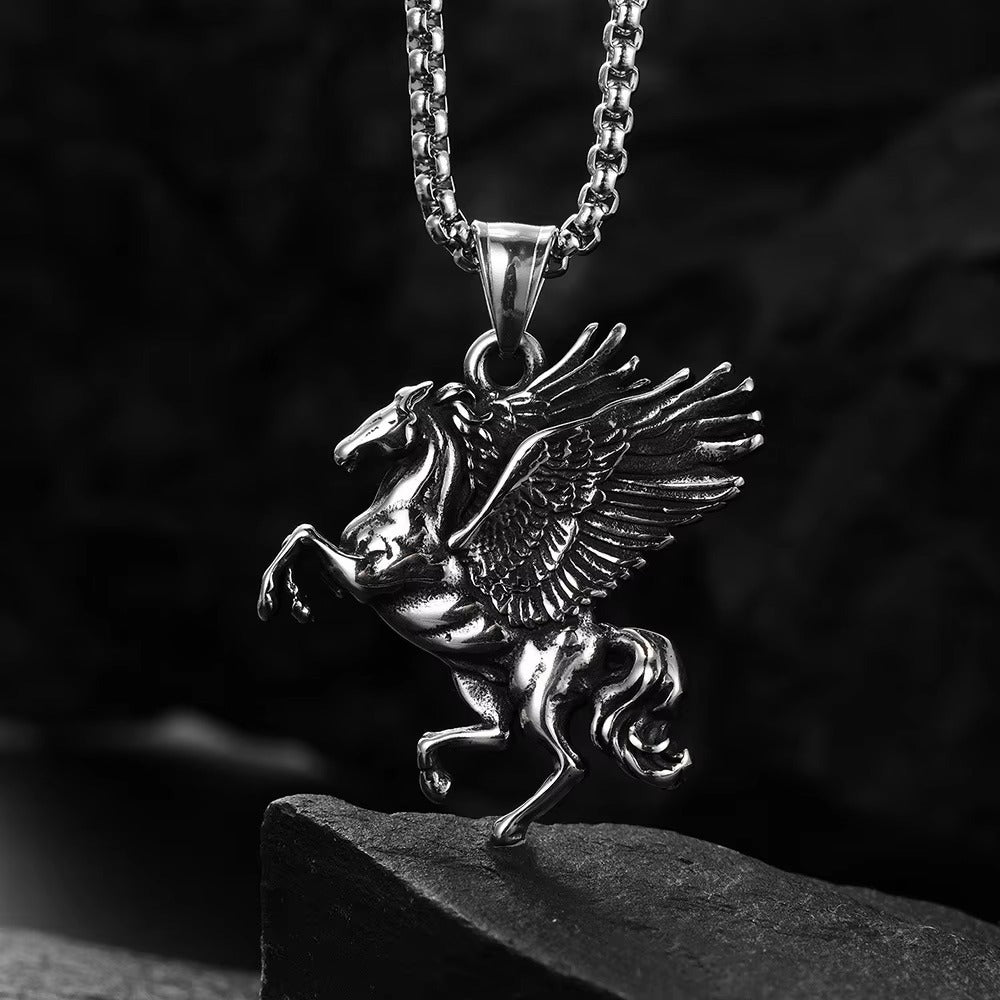 Punk Pegasus Stainless Steel Men's Pendant Necklace
