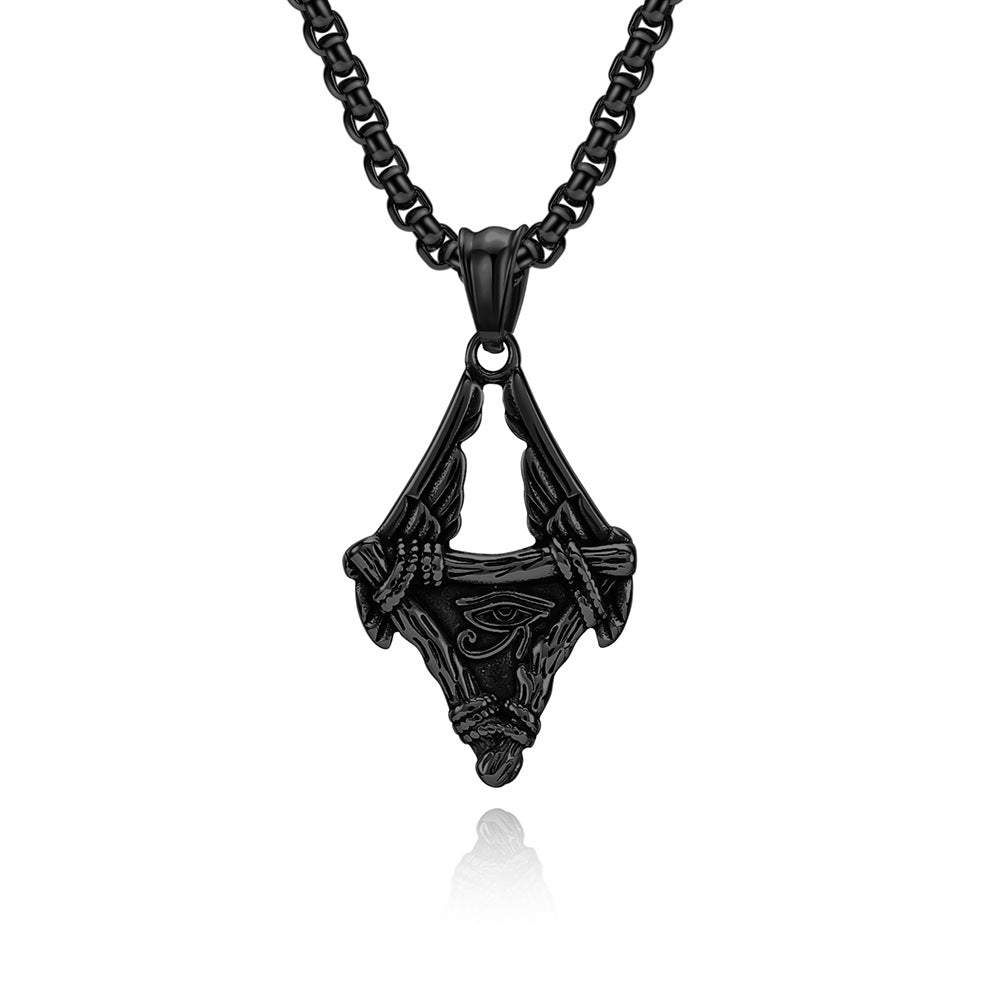 Vintage Egyptian Eye of Horus Wings Necklace for Men