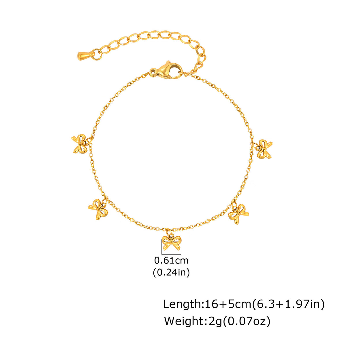 Cross Heart Gold-Plated Stainless Steel Bracelet