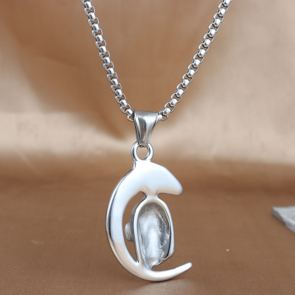 European And American Stainless Steel Skull Pendant Necklace