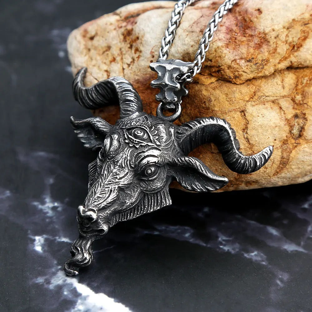 Punk Evil Eye Stainless Steel Men's Pendant Necklace