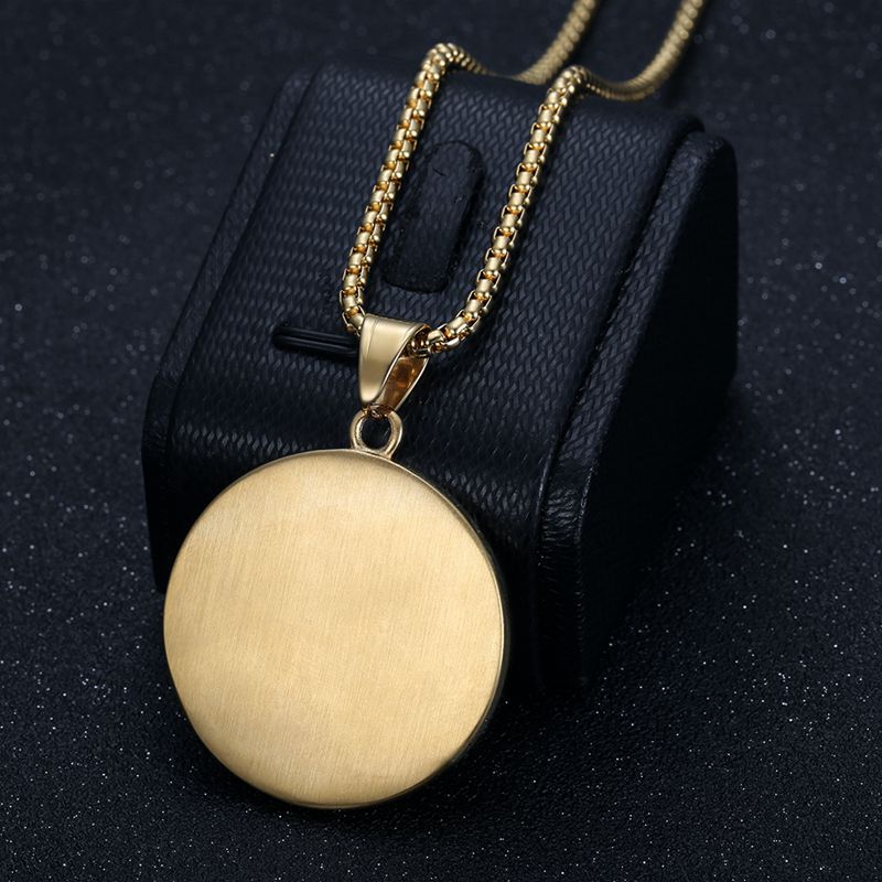 Hip Hop Necklace Eye Of Horus Pendant Planderful Stainless Steel Gold Plated Rhinestones Unisex