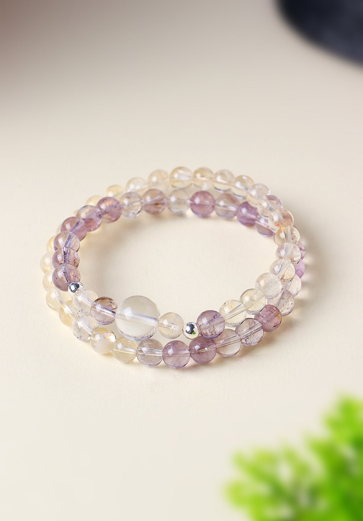 Amethyst Crystal Double-Wrap Bracelet